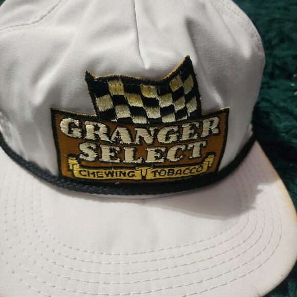 Vintage Granger Select Chewing Tobacco Hat 80s White Trucker Cap Made in USA - Picture 1 of 8